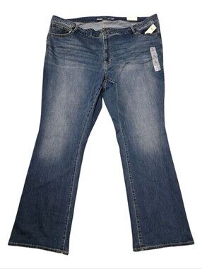 Old Navy women’s Dark Wash Mid-rise Kicker Bootcut Jeans- Size 26-Plus Size- NWT